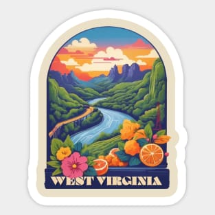 West Virginia Vintage Design Sticker